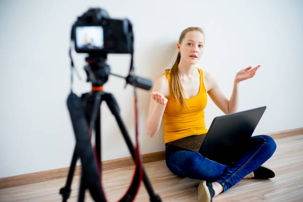 istock Female fashion blogger 694131546