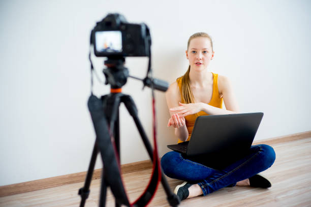 istock Female fashion blogger 694131578