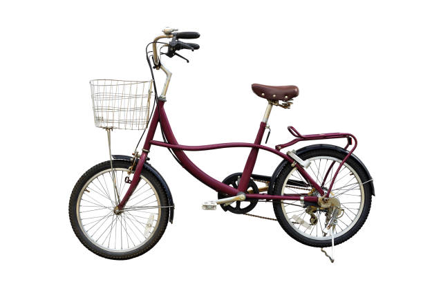 istock Vintage old bicycle on white background. 694137646