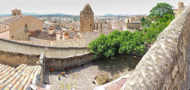 istock Panoramic view from Castle to the centre of medieval Trujillo town 694142320
