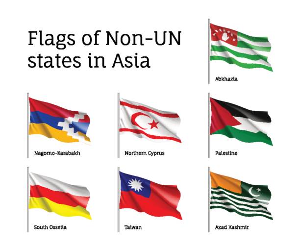 flagi państw innych niż un - abkhazian flag stock illustrations