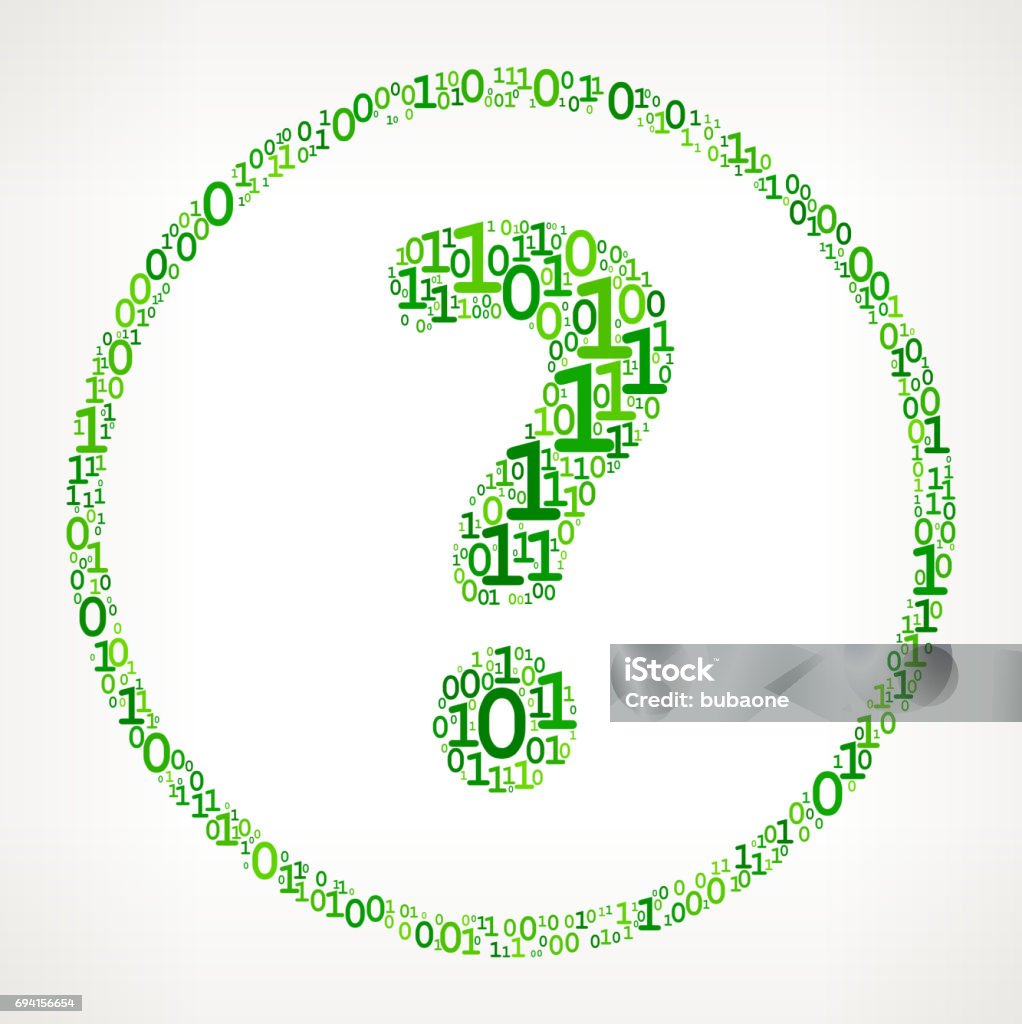Question Mark Binary Code Zero One Vector Illustration Stock ...