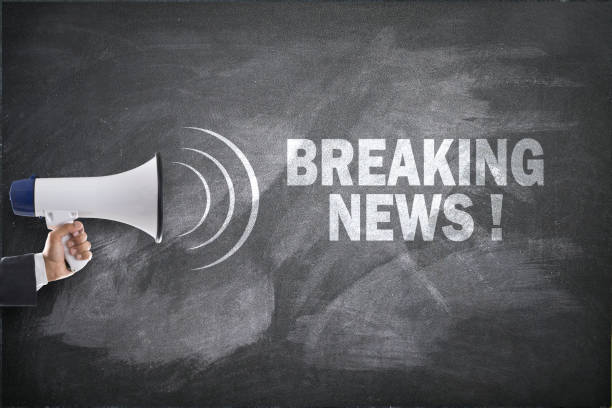 istock Megaphone with breaking news text on blackboard 694163366