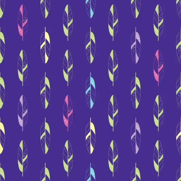 Vector illustration of Feather seamless vector pattern