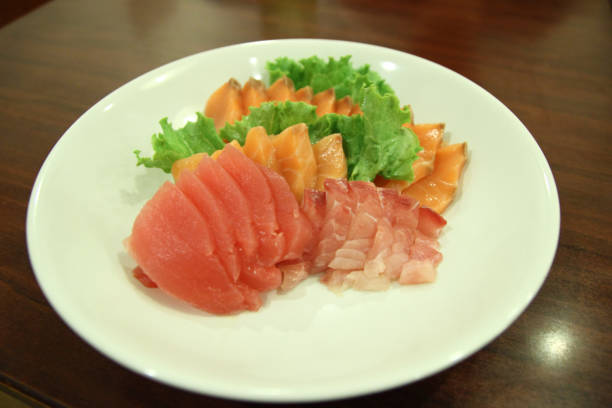 istock Japanese mixed sashimi - Salmon Maguro Shimaaji 694172322