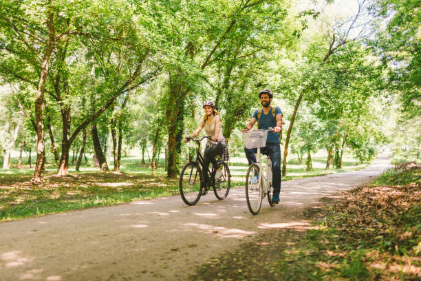 istock Family riding bicycle 694176898