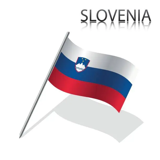 Vector illustration of Realistic Slovenian flag, vector illustration