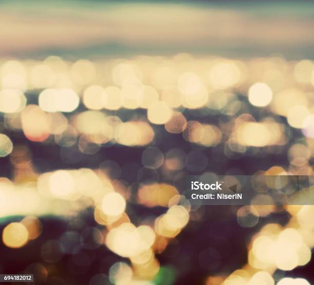Bokeh Blur Of A Big City Lights At Night Nightlife Background Stock Photo - Download Image Now