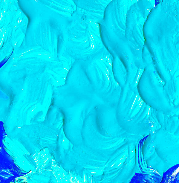 istock The turquoise background of thick paintstrokes 694191692