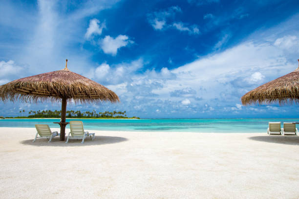 istock Maldives island with beach 694195262