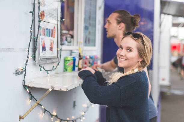 istock Food Cart Customers 694195580