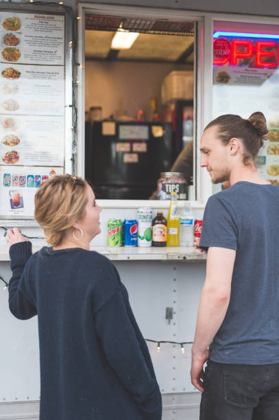 istock Food Cart Customers 694195600