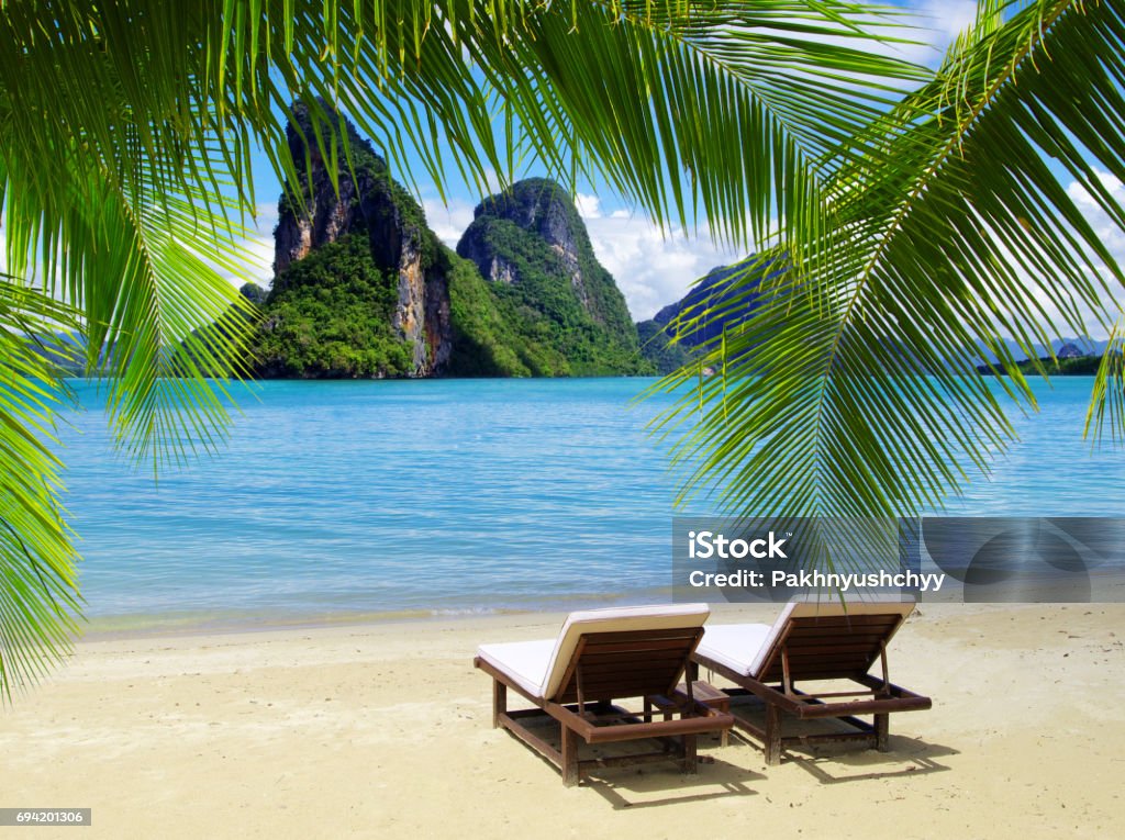 nature rocks and sea in Krabi Thsiland Asia Stock Photo