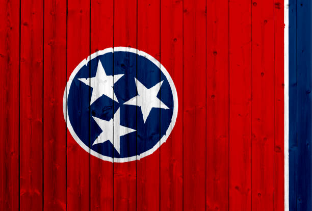 istock Tennessee flag with wood texture 694202342