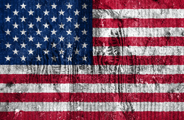 istock USA flag with grunge fabric texture 694202460