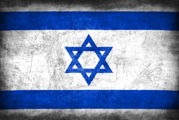 istock Israel flag with grunge metal texture 694204810