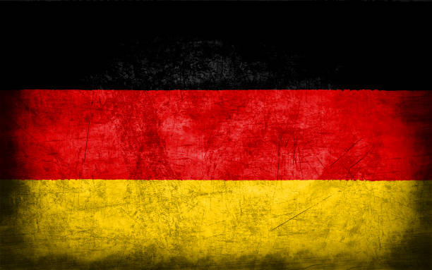 istock Germany flag with grunge metal texture 694204976
