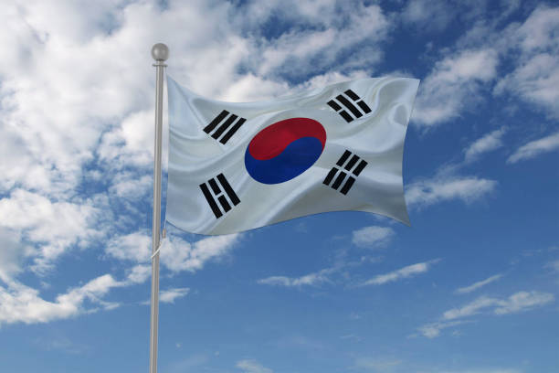 istock South Korea flag waving in the sky 694207934
