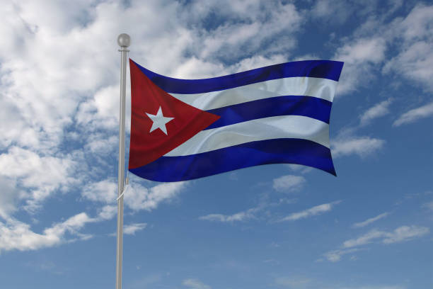 istock Cuba flag waving in the sky 694208030