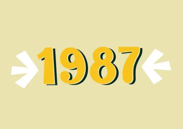 Vector illustration of 1987 vintage lettering