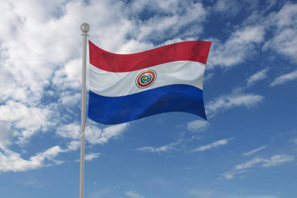 istock Paraguay flag waving in the sky 694209380