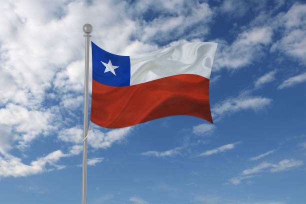 istock Chile flag waving in the sky 694209594