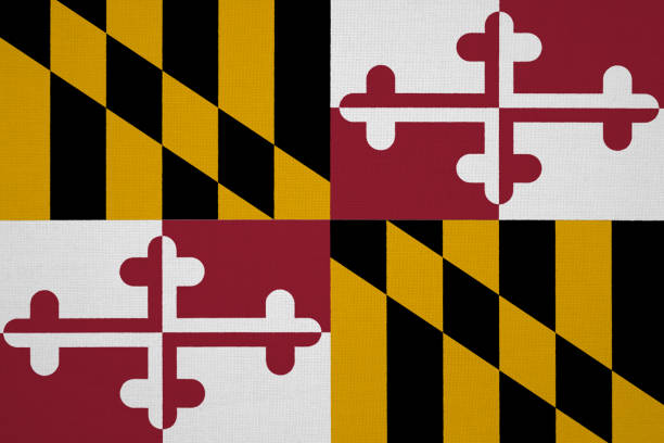 istock Maryland flag with fabric texture 694210006
