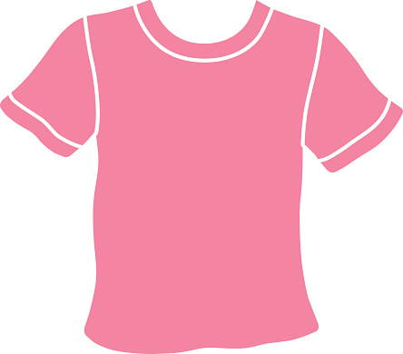 Pink t-shirt without print, icon isolated.