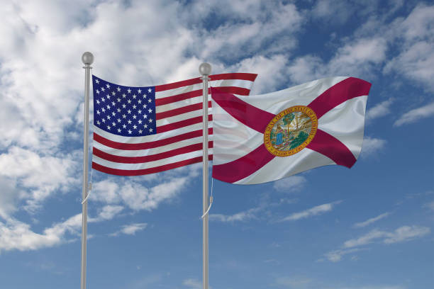 3d illustration of national flag waving in the blue sky