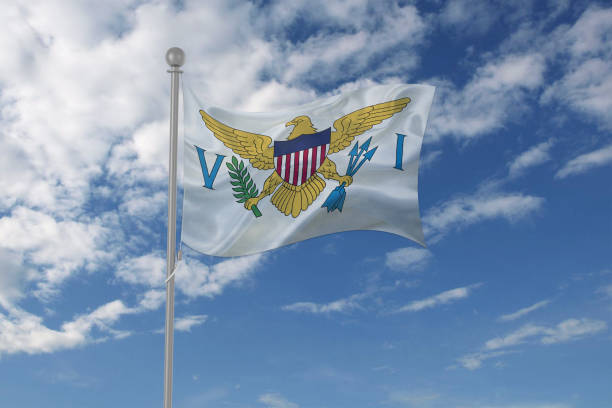 istock Virgin Islands flag waving in the sky 694210442