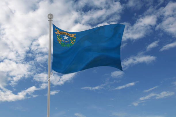 istock Nevada flag waving in the sky 694212588
