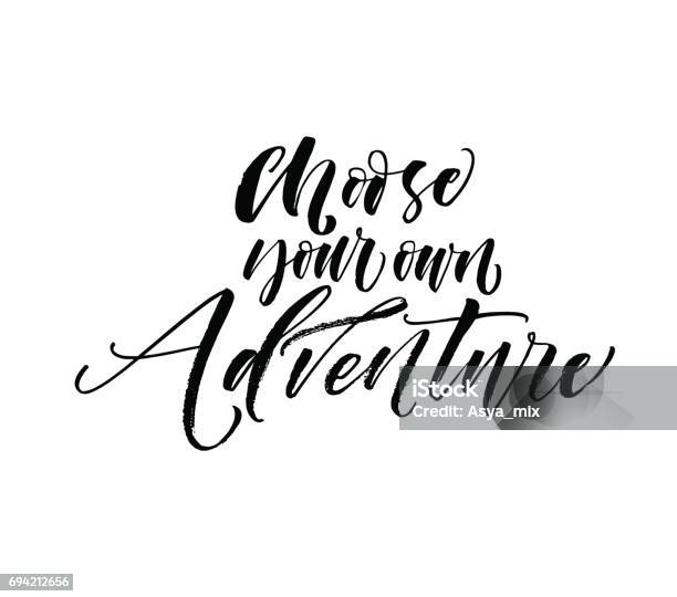 Choose Your Own Adventure Postcard Stock Illustration - Download Image Now - Adventure, Choosing, Quotation - Text