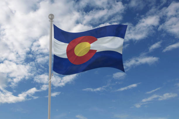 istock Colorado flag waving in the sky 694212676