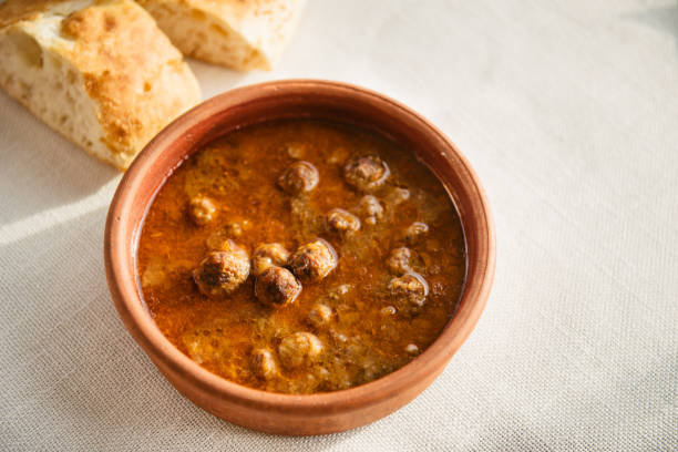 istock turkish food kofta is meatballs in tomato source and bread 694227580