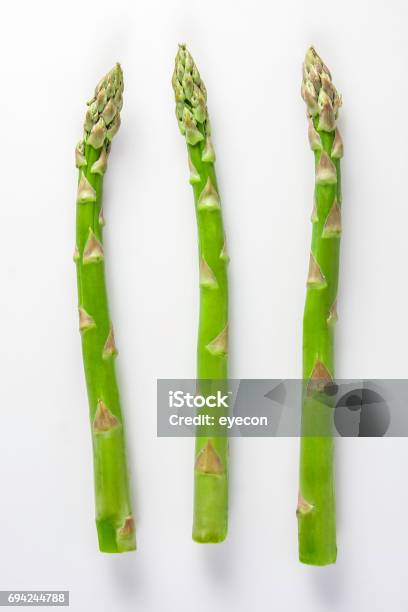 Asparagus On A White Background Isolated Stock Photo - Download Image Now - Asparagus, Cut Out, White Background