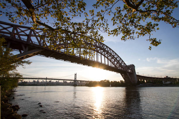 istock The Hell Gate Bridge and Triborough bridge over the river before sunset, New York 694256742