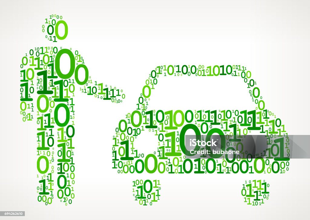 Car Dealer Binary Code Zero One Vector Illustration Stock Illustration ...