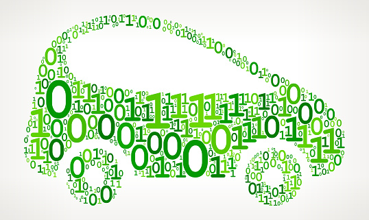 Car Binary Code Zero One Vector Illustration Stock Illustration ...