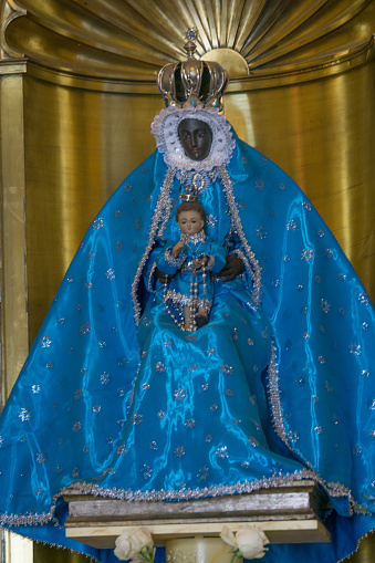 The Black Madonna of Santeria, the church in Regla, Havana, Cuba. Santeria is a fusion of Catholic and the African religion.