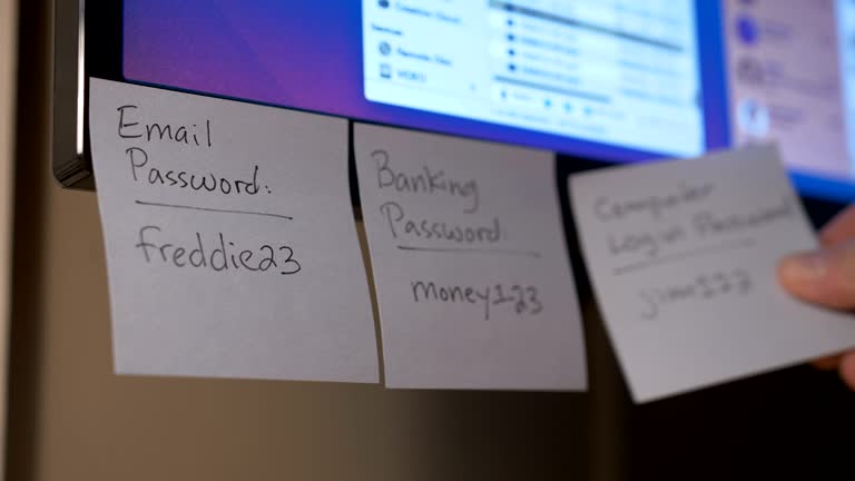 Removing Sticky Notes with Password Reminders from Monitor