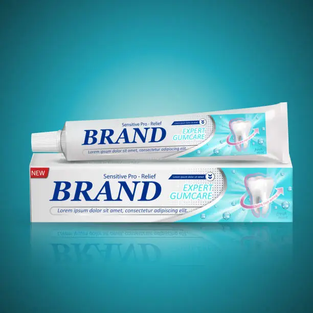 Vector illustration of toothpaste package design