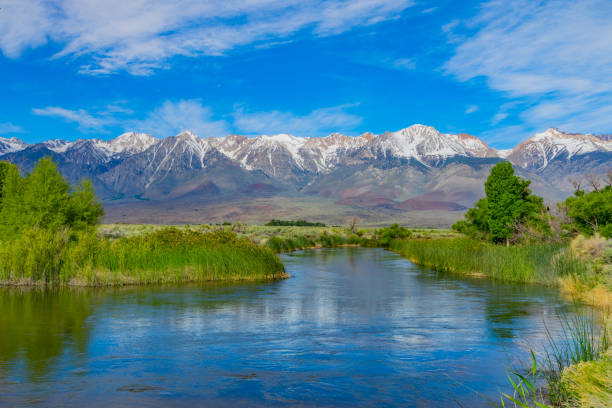istock Spring in the Owens River Valley with California Sierra Nevada range, CA 694292190