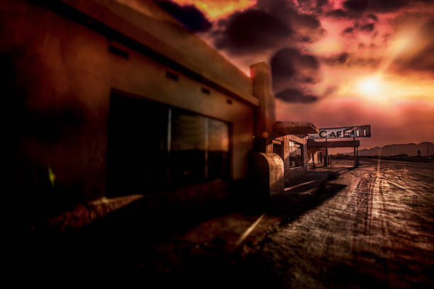 istock Abandoned and Condemned Cafe in the Desert 694300542