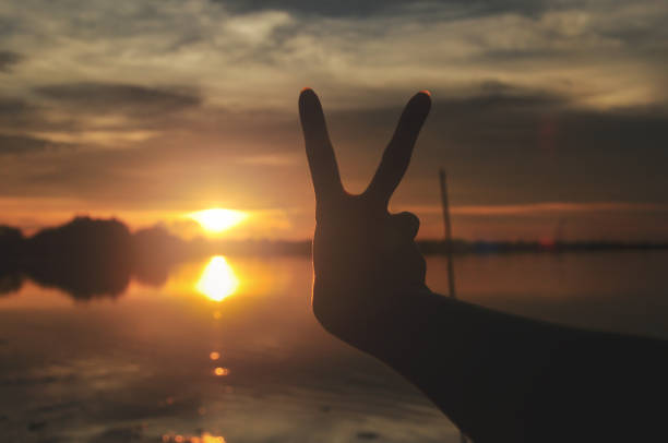 istock silhouette hand victory symbol 694308186