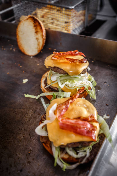 istock Meat burgers with bacon 694326046