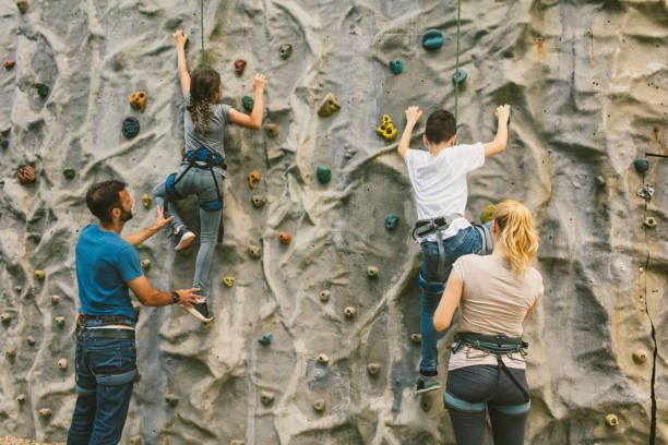 istock Family on free climbing 694328844