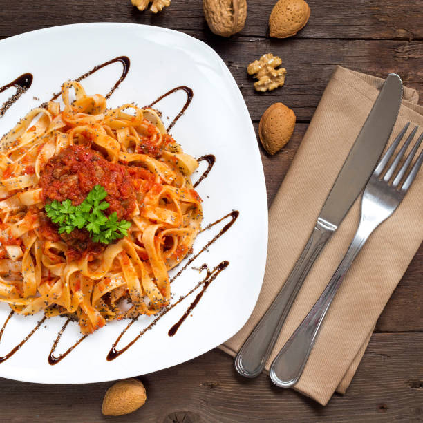 istock Tagliatelle with bolognese sauce 694332426