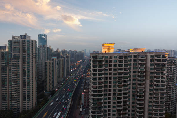 istock Skyline and road of Shanghai, China 694343364