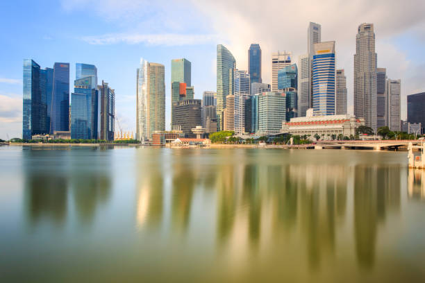 istock Building landmark at singapore city 694355218