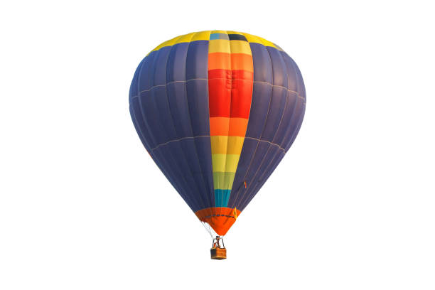 istock Pilot hot air balloon isolated on white background 694357802